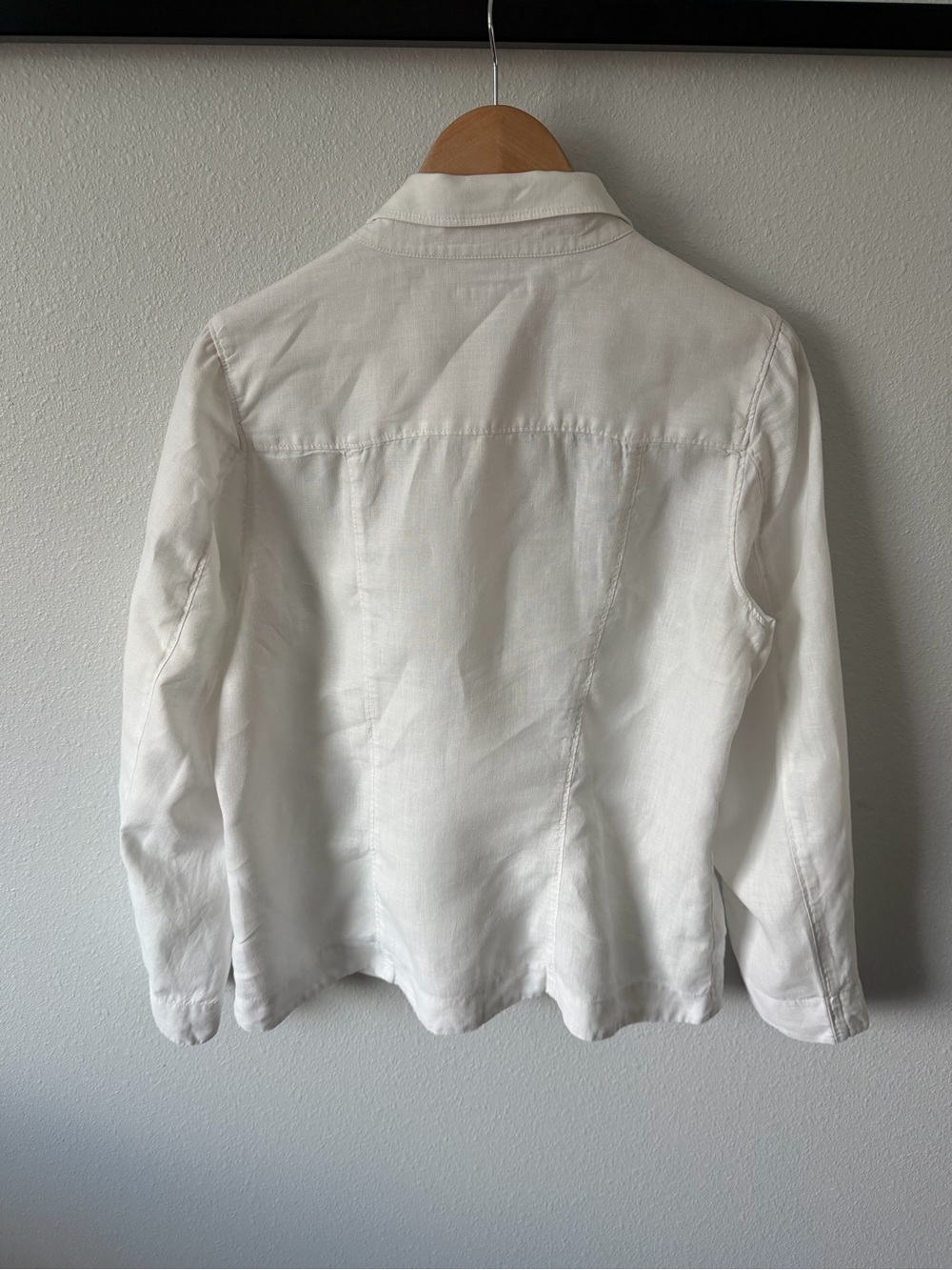 Tommy Bahama Cream Lightweight Button-Front Shirt Jacket - Picture 8 of 12